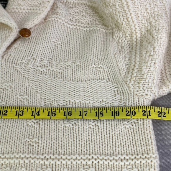 Lauren Ralph Lauren hand‎ knit shawl collar wool sweater - Picture 8 of 10